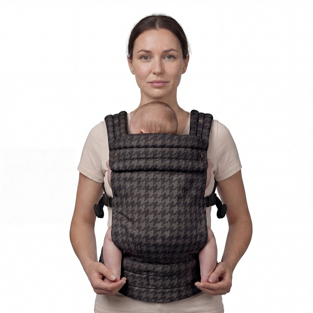 Amari - Ergonomische Baby Draagzak - Pied de Poule Patroon