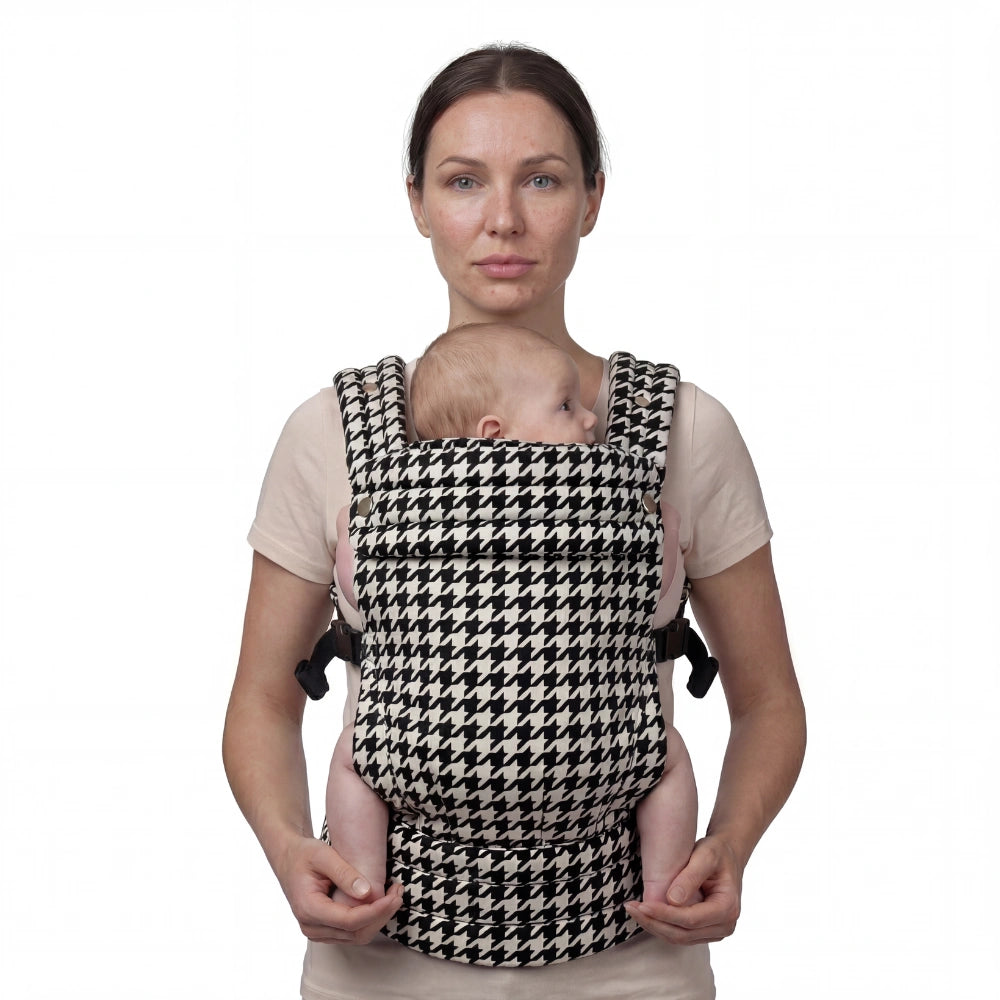 Amari - Ergonomische Baby Draagzak - Pied de Poule Patroon