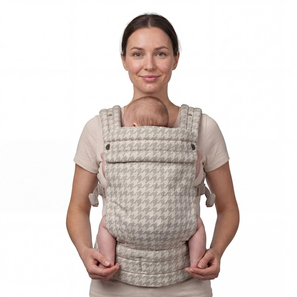 Amari - Ergonomische Baby Draagzak - Pied de Poule Patroon