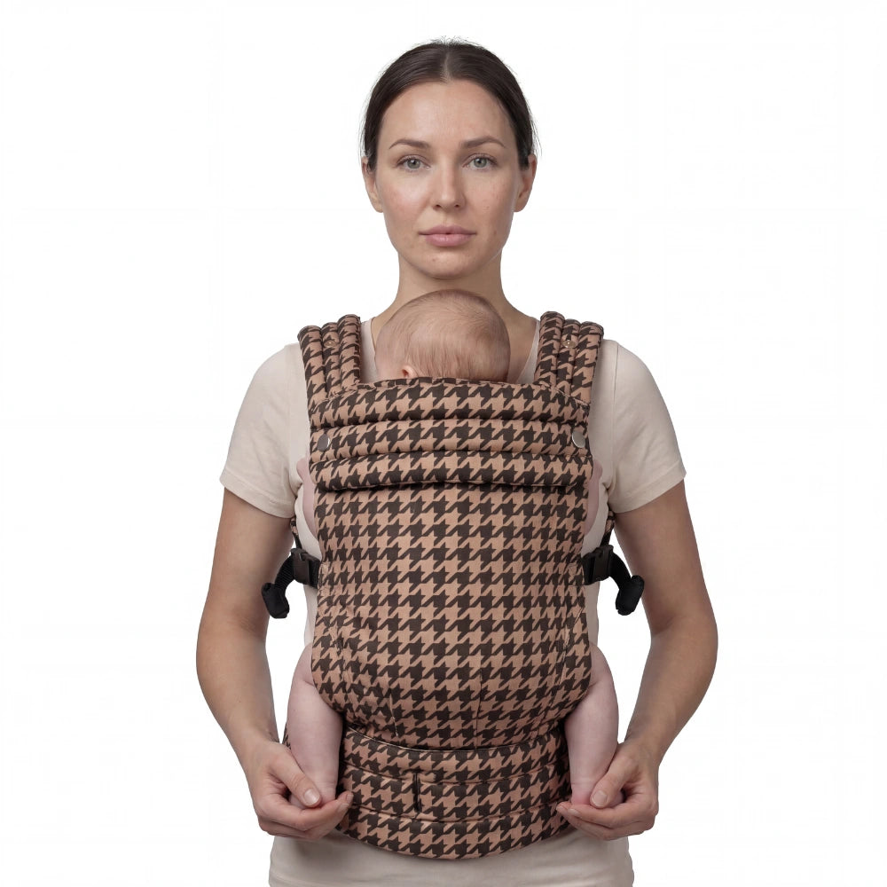 Amari - Ergonomische Baby Draagzak - Pied de Poule Patroon